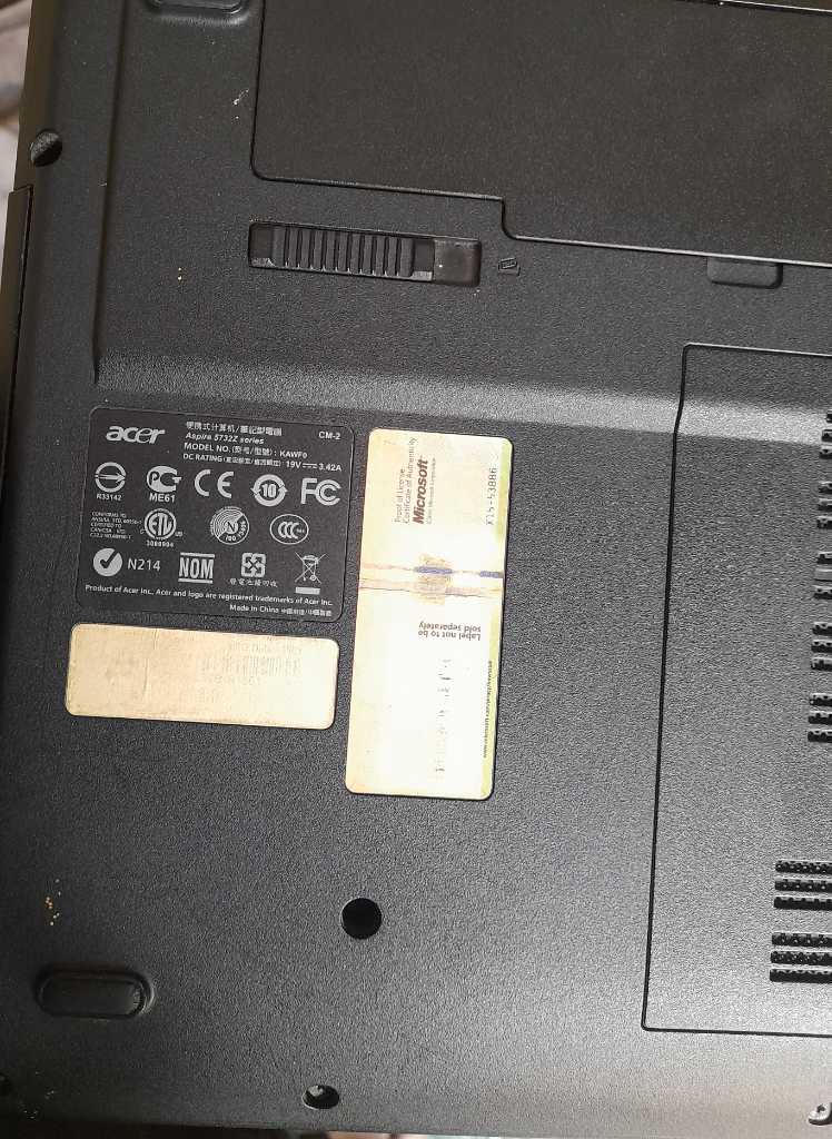 A picture of Acer aspire 5732z 8gb rm 320 gb hdd
