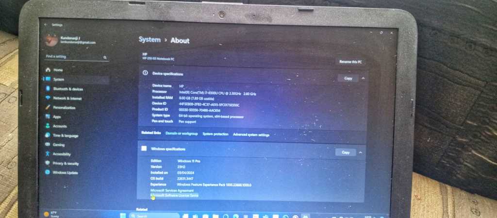 A picture of Ho 250 g5 notebook pc
