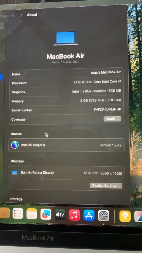 A picture of MacBook air