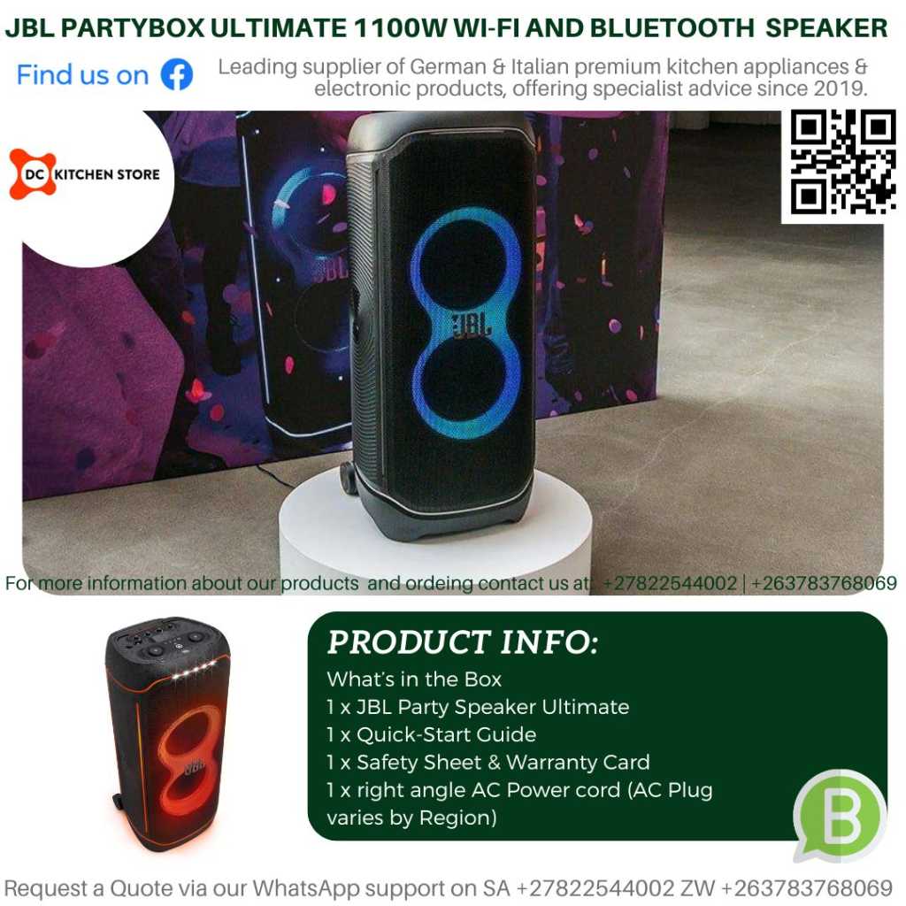 JBL PARTYBOX ULTIMATE 1100W WI-FI AND BLUETOOTH SPEAKER