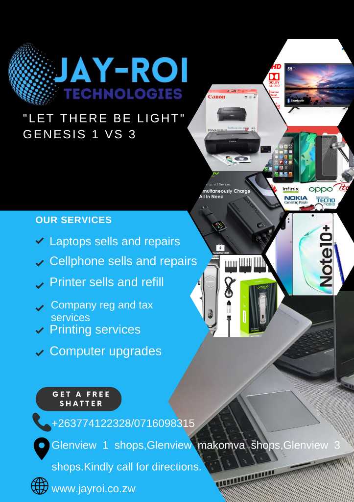 A picture of Laptops and phones