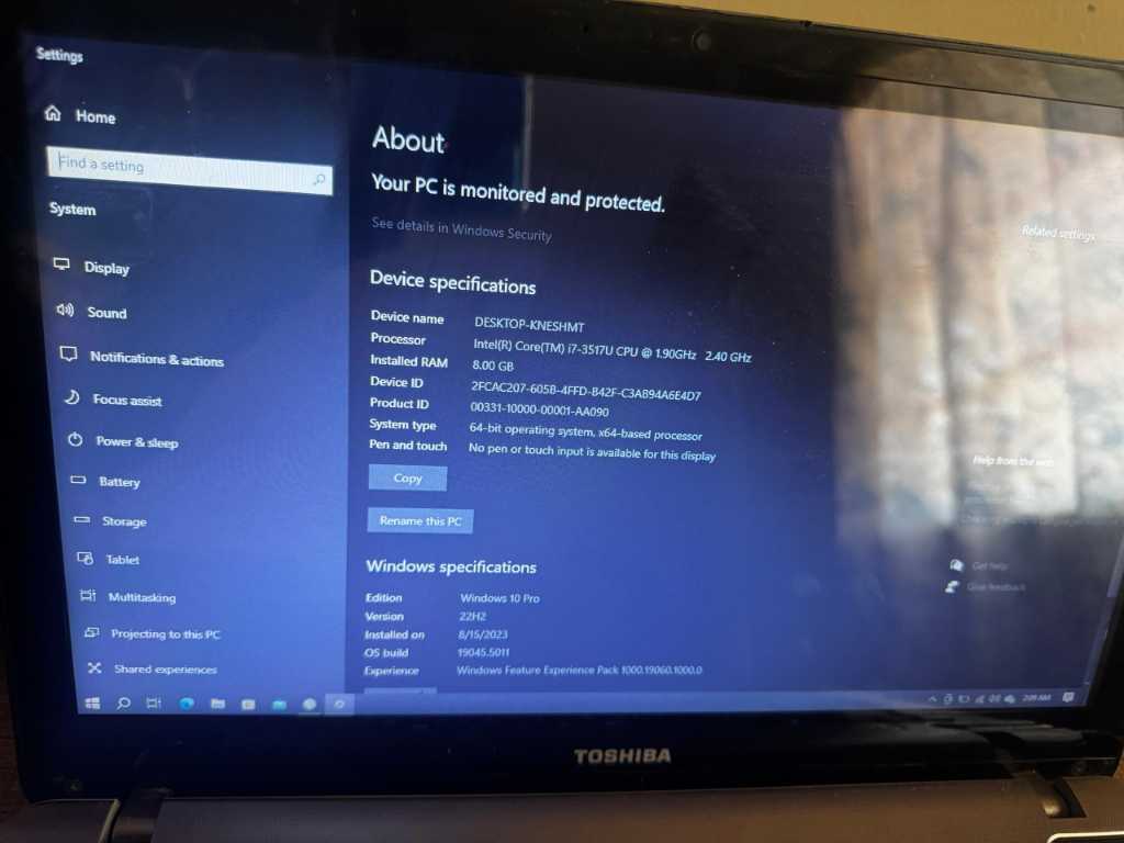 A picture of Toshiba Satellite P840 Laptop