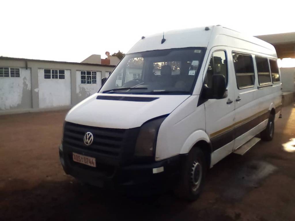 A picture of Motor vehicle. VW Crafter minibus.