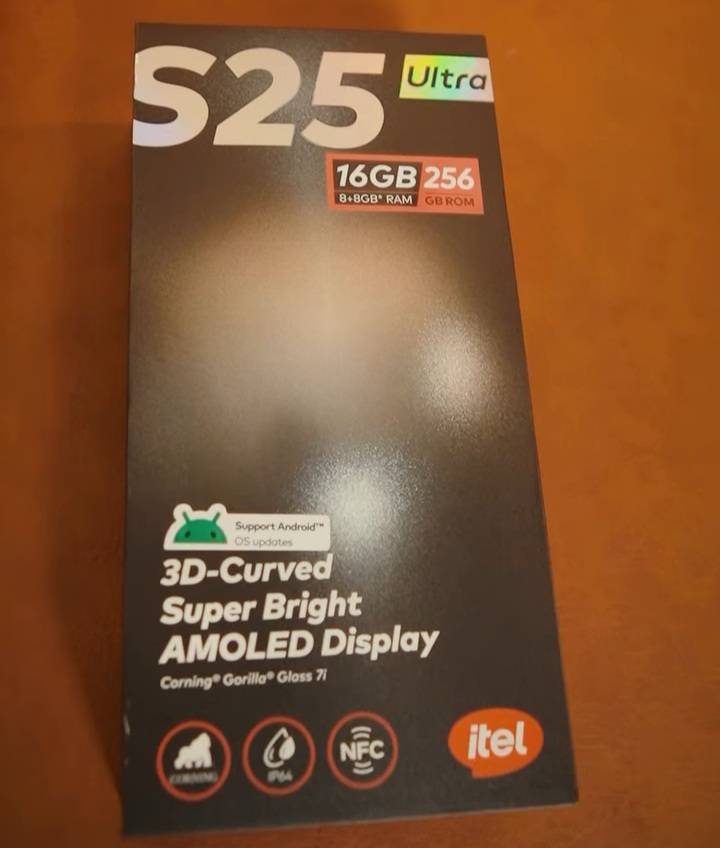 A picture of Itel S25 Ultra Curved 256GB Storage 8GB RAM 50MP Camera