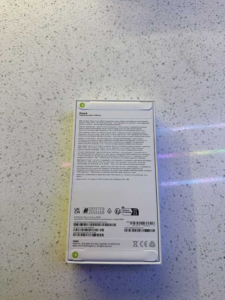 A picture of Apple iPhone 15 Sealed 128GB Blue Unlocked 