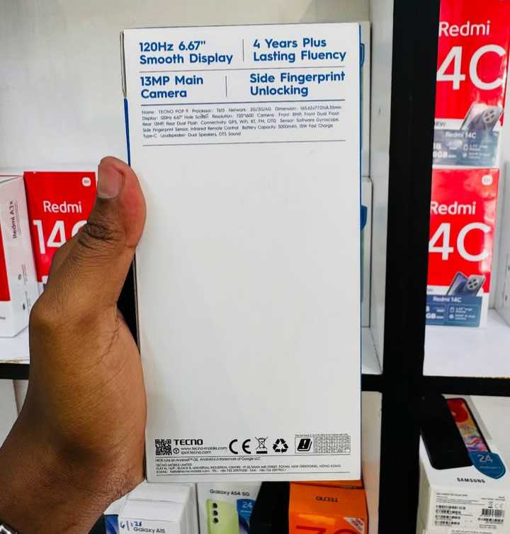 A picture of Tecno Pop 9 64GB Storage 4GB RAM 13MP Camera 5000mah