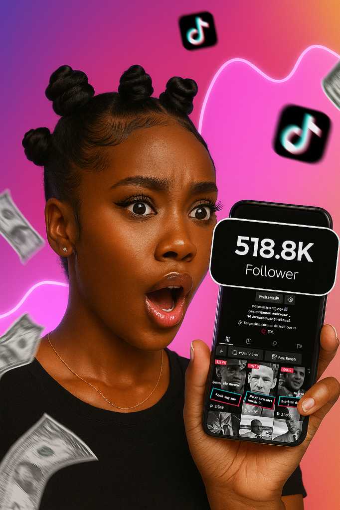 A picture of Buy TikTok followers views likes saves live streams shares etc