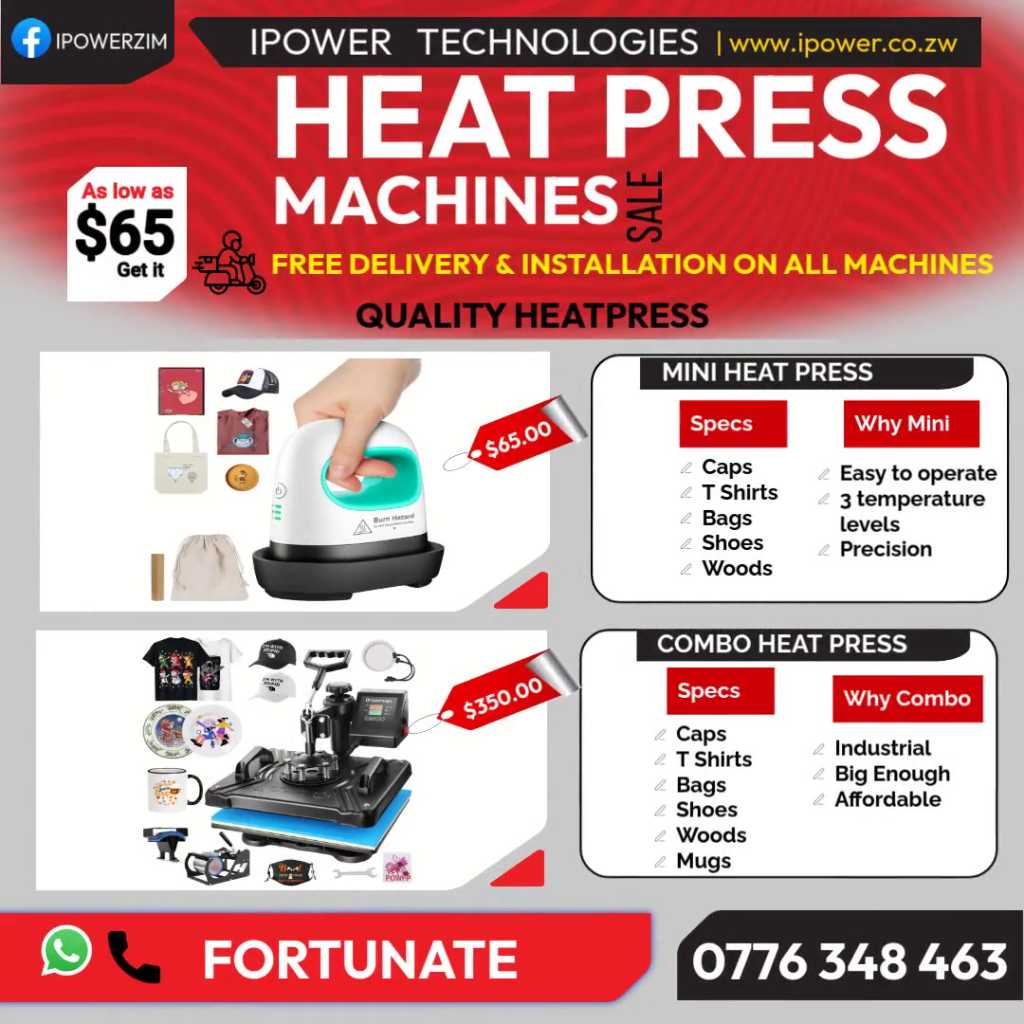 Heatpress machines 5in1 and mini heatpress 