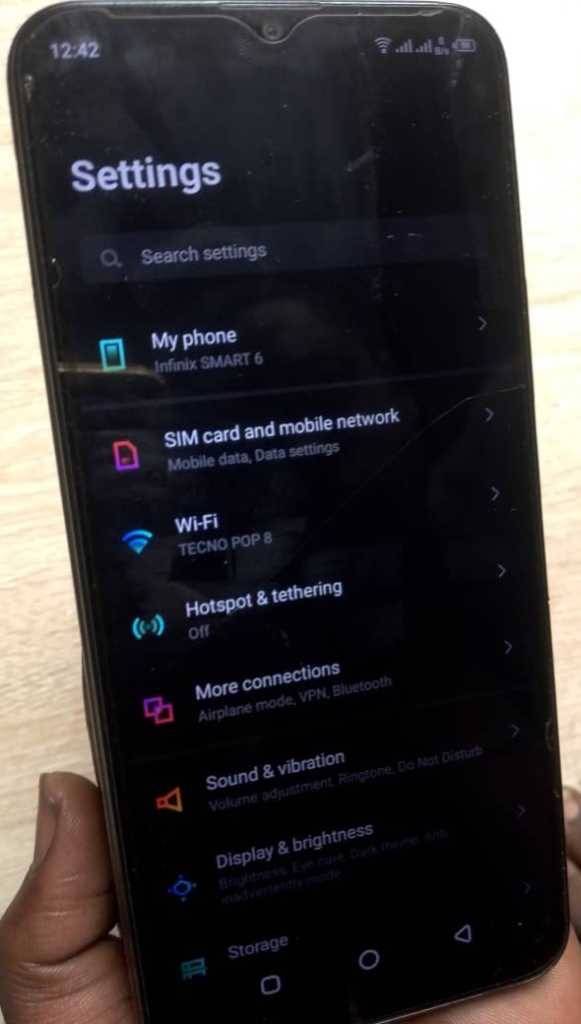 A picture of Infinix smart 6 S 