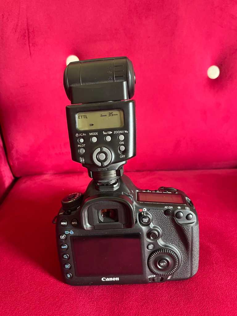 A picture of Canon EOS 5D Mark III with accessories 