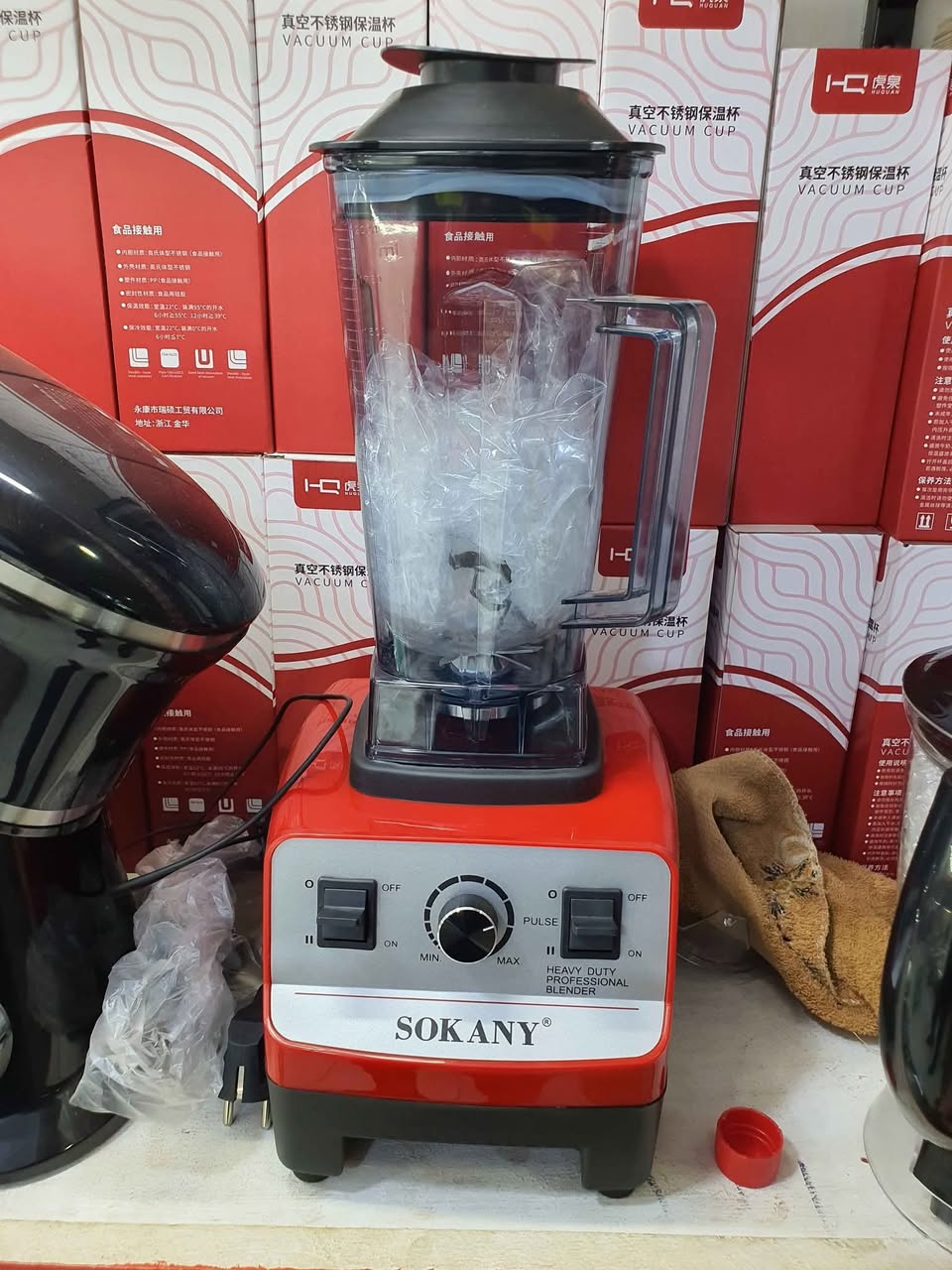 A picture of Sokany 2L Commercial Blender Food Processor Red Black White