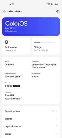 A picture of OPPO A78 5G