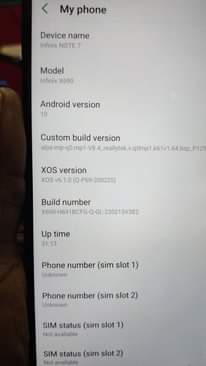 A picture of Infinix note 7 and Samsung A03S