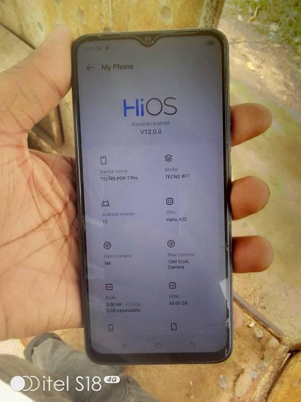 A picture of Tecno pop 7pro
