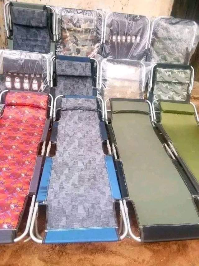 A picture of Foldable Camp Bed and Easy Chair with beautiful and colourful