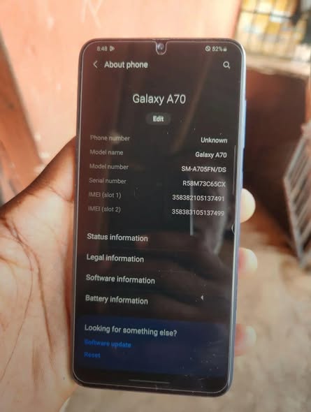 A picture of Samsung A70