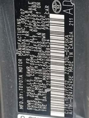A picture of Clean toyota corolla 2007 08