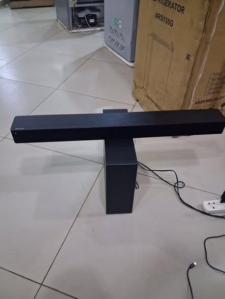 A picture of 2 month used hisense 240w soundbar with remote