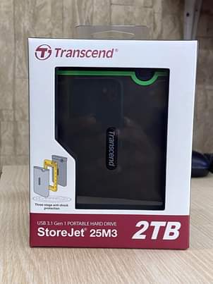 A picture of Transcend external hard drives