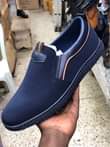 A picture of Casual dark blue sued footwear