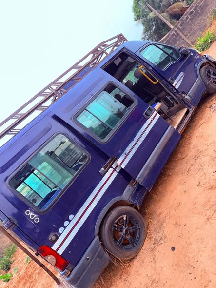 A picture of blue Nissan Interstar van which is badge engineered from the