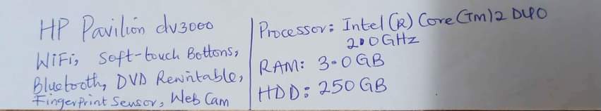 A picture of HP Pavillion DV3000