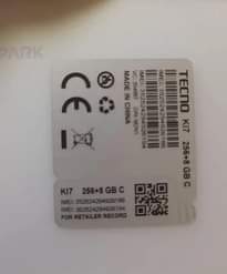 A picture of Techno spark 10 256gb with afault front cam but rest