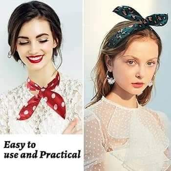 A picture of Yeshan Wire Headbands for Women Wired Twist Bow Headbands Polka