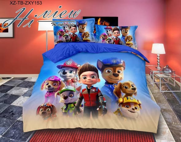 A picture of Kids duvets One bedsheet One duvet Two pillowcases Sizes 3
