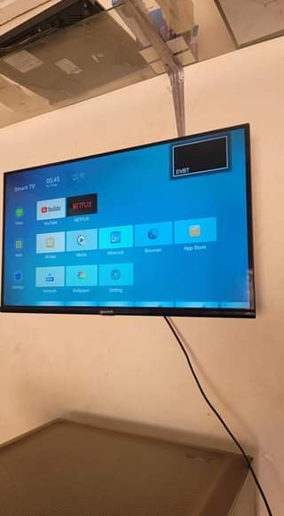 A picture of Mitech 32 smart tv frameless with also inbuilt free to