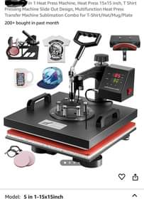 A picture of 5 in 1 Heat Press Machine Heat Press 15x15 inch