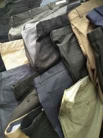 A picture of 2nd hand khaki trousers and gentle T