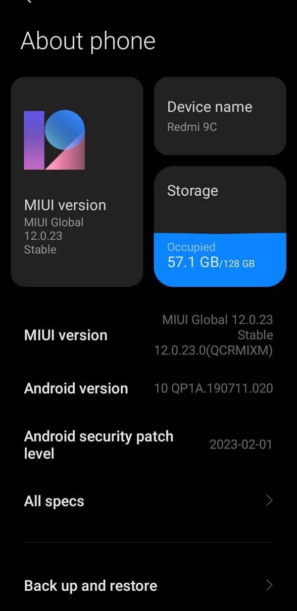 A picture of Redmi 9c 128gb 4gb