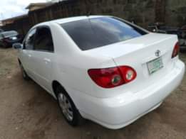 A picture of Toyota Corolla 2005 Model Baked on firstbody The engine on