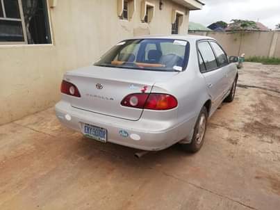 A picture of Registered toyota corolla