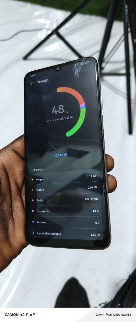 A picture of 120k top up on this Huawei y70 128gb storage for