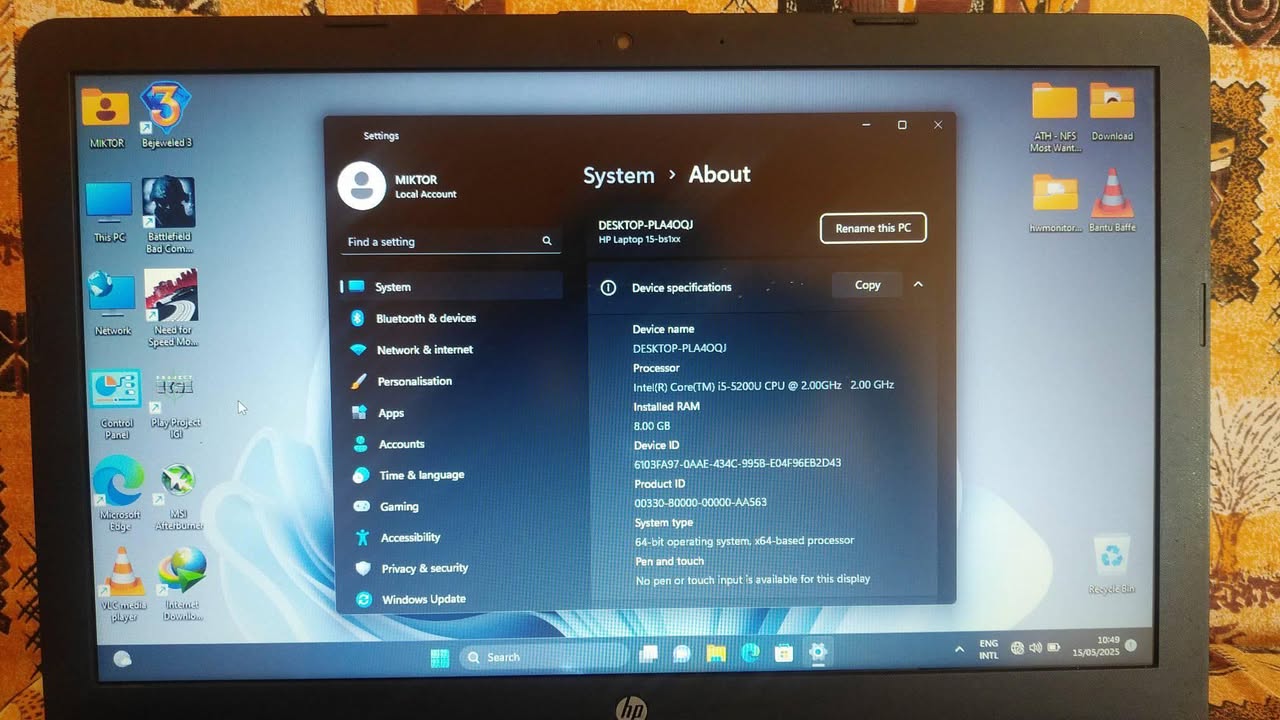 A picture of Pavilion 15 i5