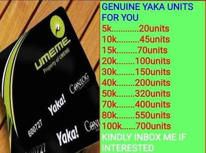 A picture of GENUINE UMEME YAKA UNITS