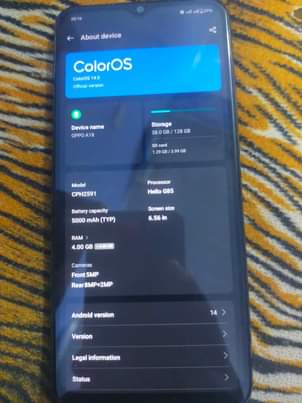 A picture of Oppo A18 128gb Smart 8 64gb