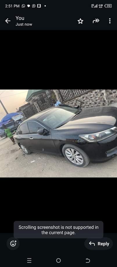 A picture of Honda Accord v4 engine full option with rear 2014 Tok