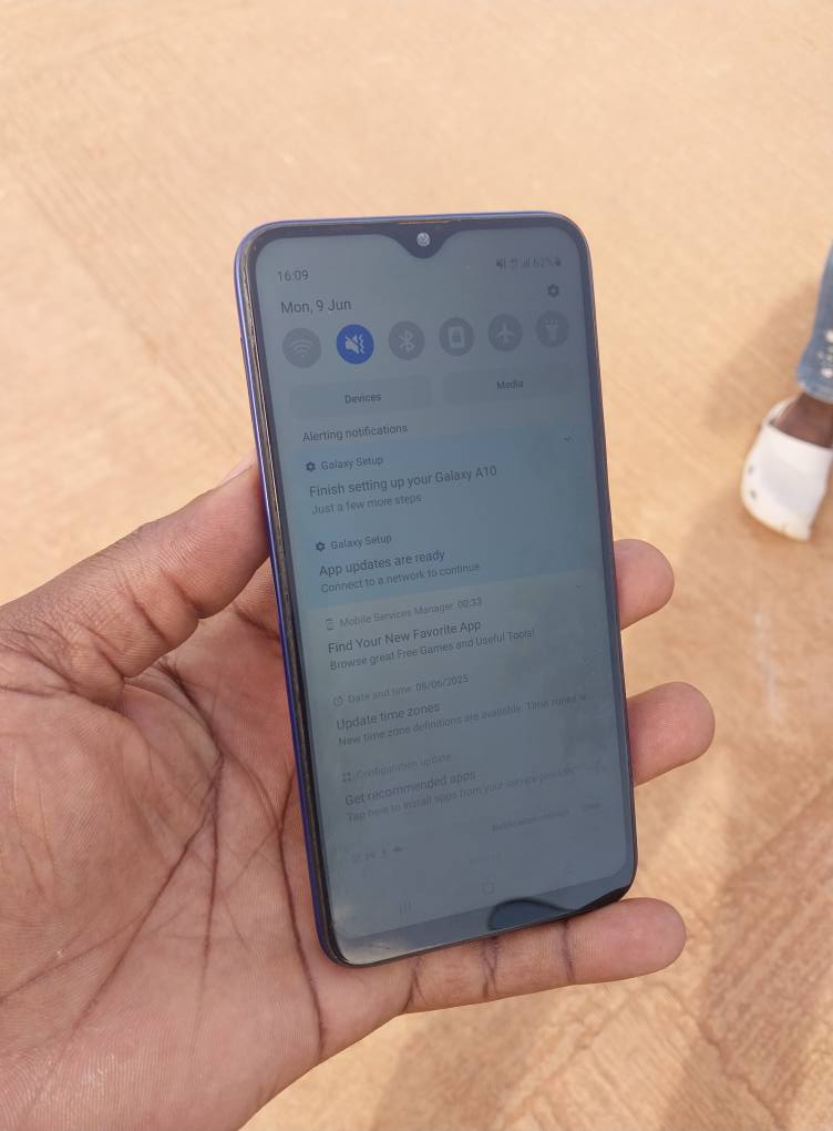 A picture of Samsung galaxy A10. 32gb 2gbram faulty cameras. it looks neat