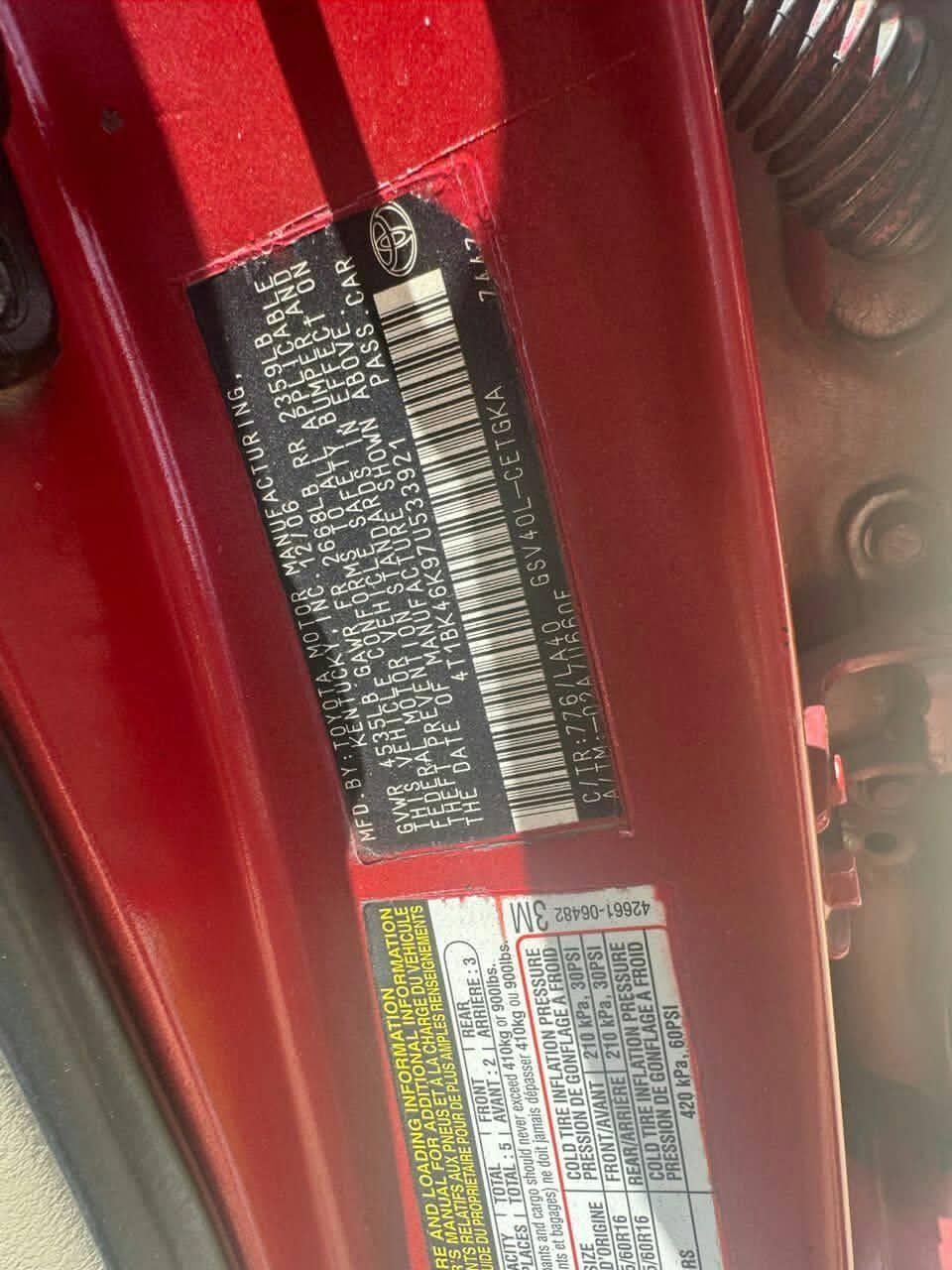 A picture of 2008 Toyota camry toyota camry