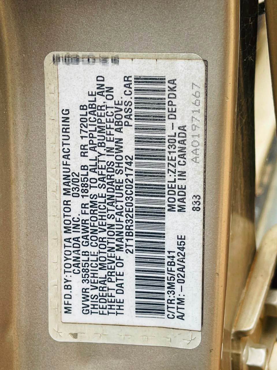 A picture of 2004 Toyota Corolla