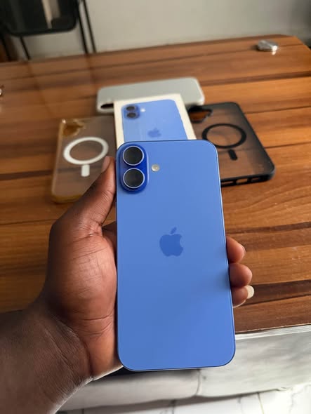 A picture of Open Box Blue iPhone 16 Plus 256gb