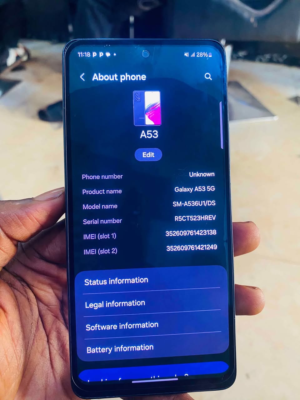 A picture of Samsung Galaxy A53 5G
