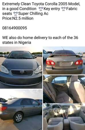 A picture of Extremely Clean Toyota Corolla 2005 Model in a good Condition