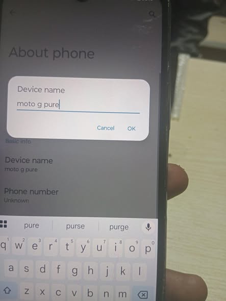 A picture of Moto g pure