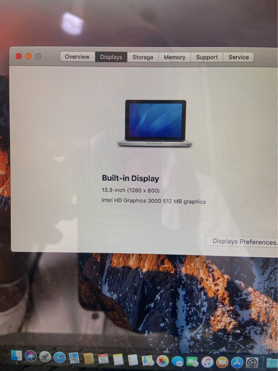 A picture of MacBook Pro core i7