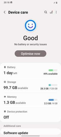 A picture of SAMSUNG A22
