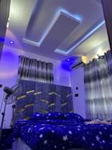 A picture of Pop ceiling window blind wall screeding wall painting TV console